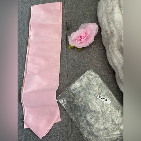 Pink Princess NWT- Blossom Poly Silk Bodice, Tulle Dress w/ Flower & Sash - Picture 5 of 9